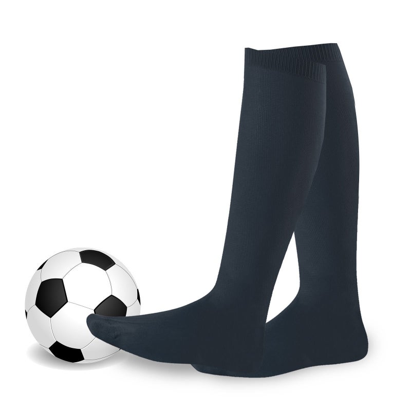 TeeHee Socks Athletic Soccer Baseball Football Active Team Sports Socks Cushion Tube Knee High 3 Pairs Black Youth Sock Size 5-7 - Image 2